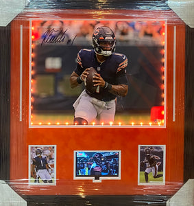 Chicago Bears Justin Fields Signed 16x20 Cadillac Framed & Matted Photo with BECKETT COA