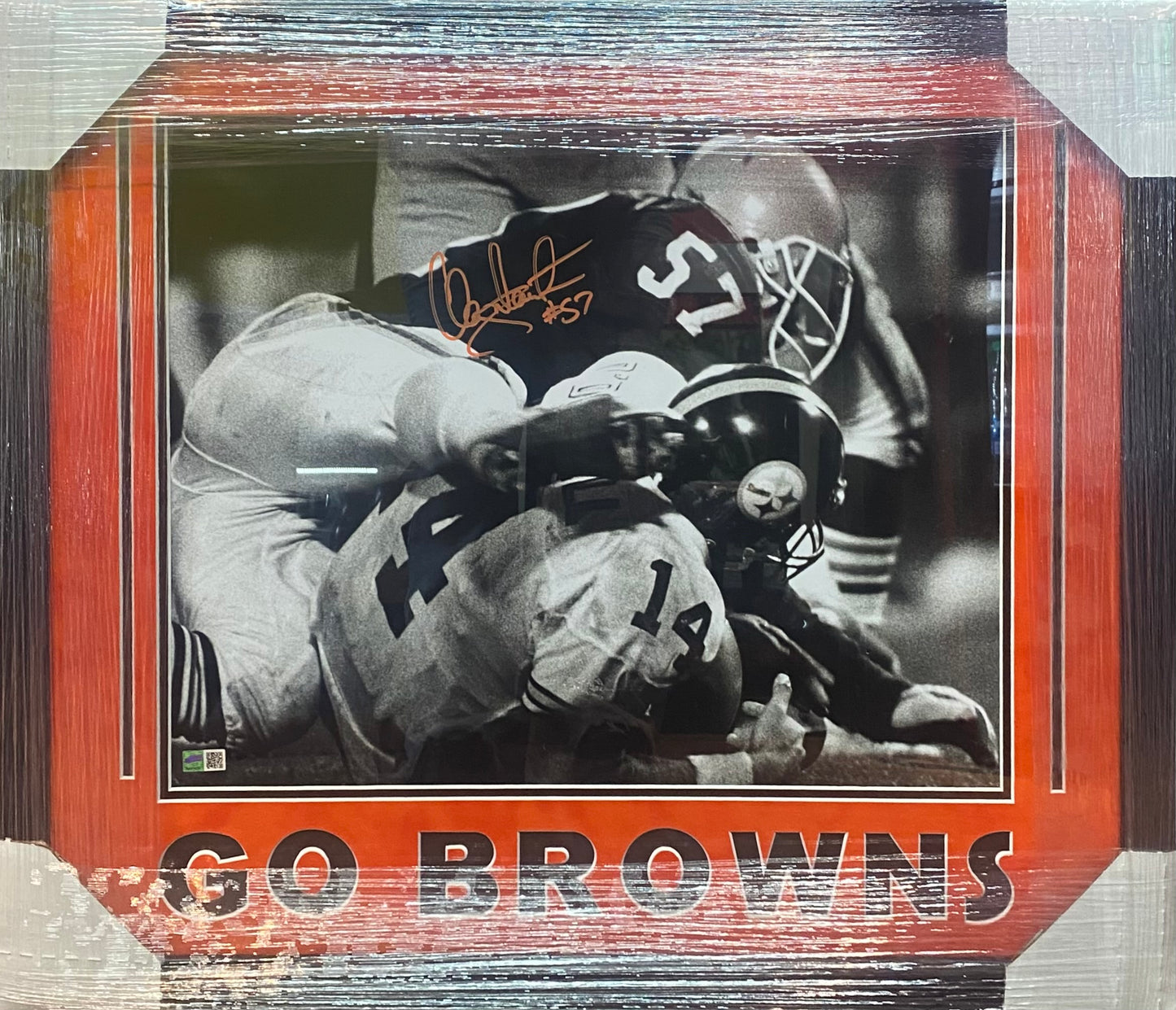 Cleveland Browns Clay Matthews Hand Signed Autographed 16x20 Photo GO BROWNS Framed & Suede Matted with TRISTAR COA