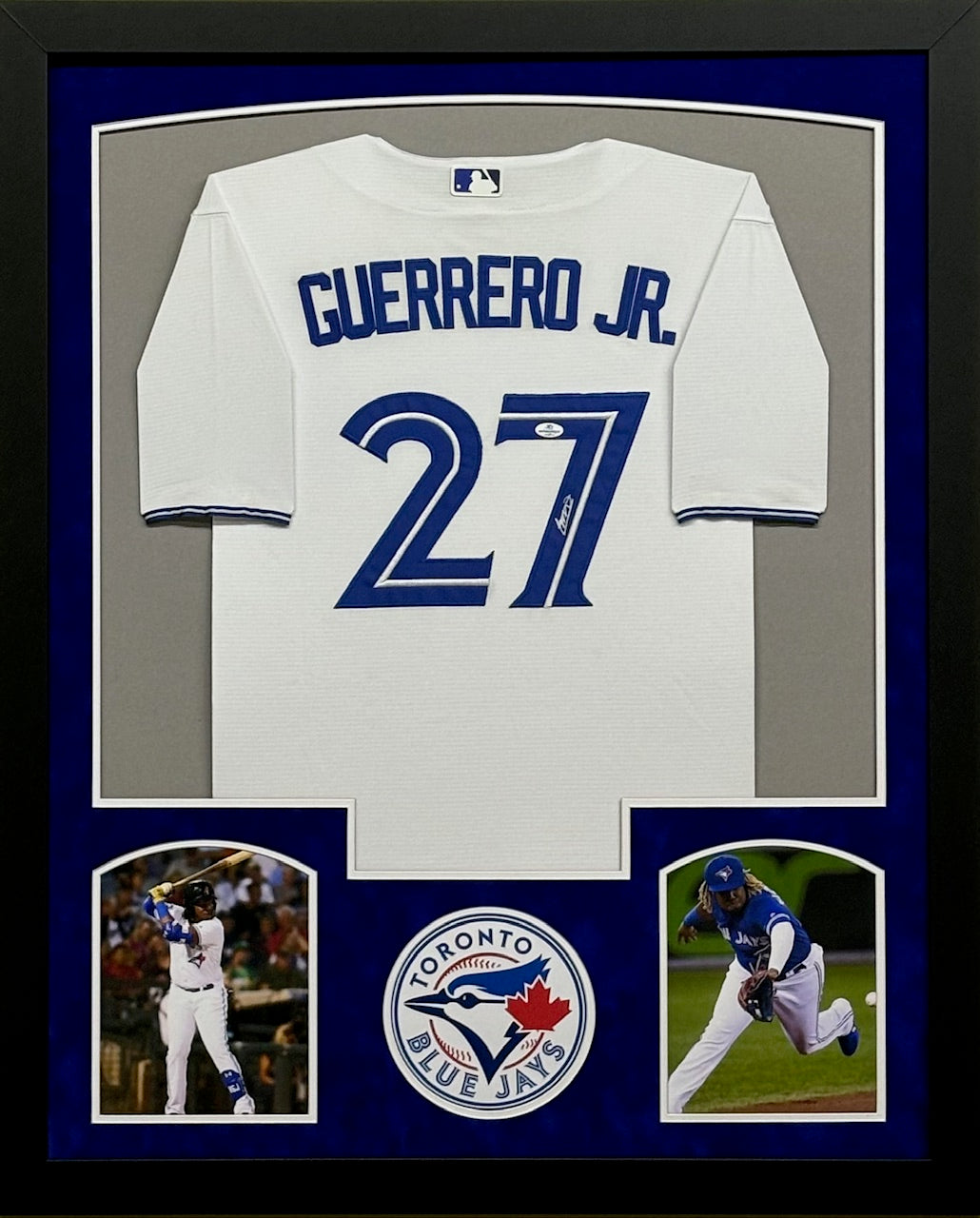 Toronto Blue Jays Vladimir Guerrero Jr. Hand Signed Autographed Authentic White Jersey Framed & Suede Matted with COA