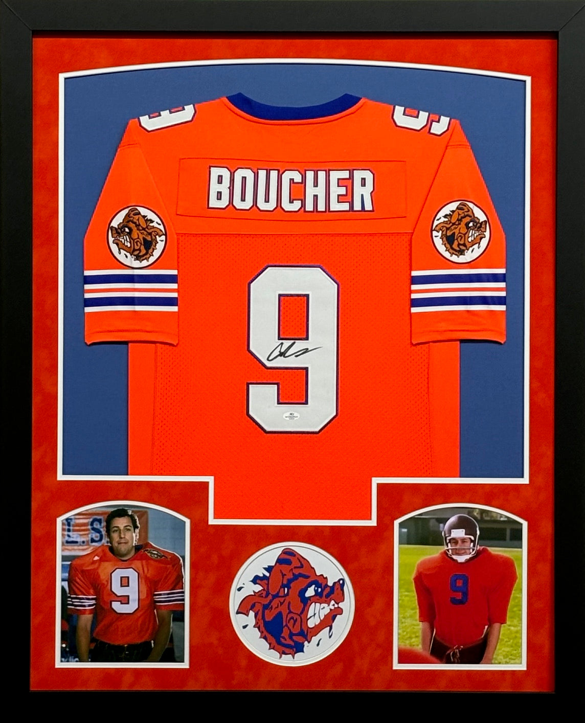 The Waterboy "Bobby Boucher" Adam Sandler Hand Signed Autographed Orange Jersey Framed & Suede Matted with COA