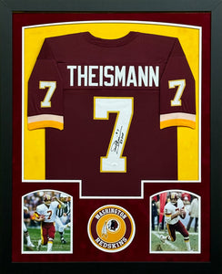 Washington Redskins Joe Theismann Signed Red Jersey with 83 MVP Inscription Framed & Suede Matted with JSA COA