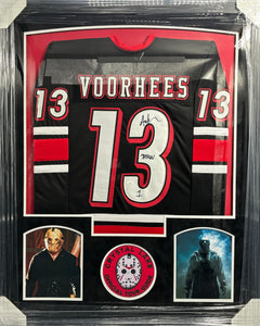 Friday the 13th "Jason Voorhees" Ari Lehman Signed Black Jersey with Jason 1 Inscription Framed & Suede Matted with JSA COA