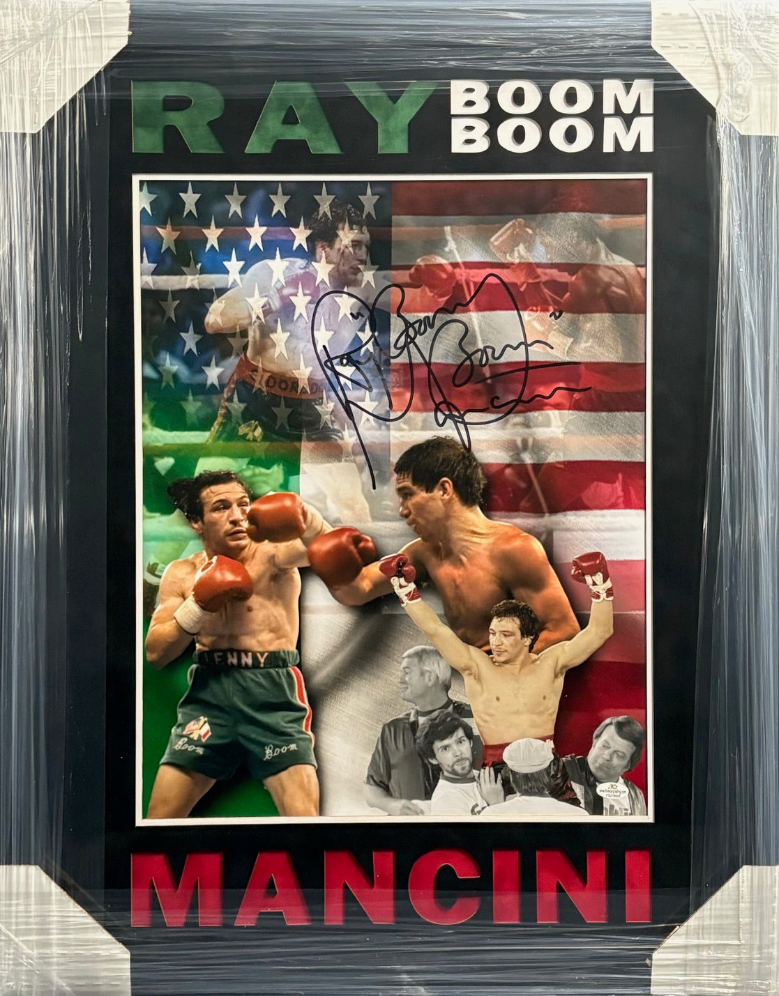 American Boxer Ray "Boom Boom" Mancini Hand Signed Autographed 16x20 Photo Framed & Cutout Suede Matted with COA