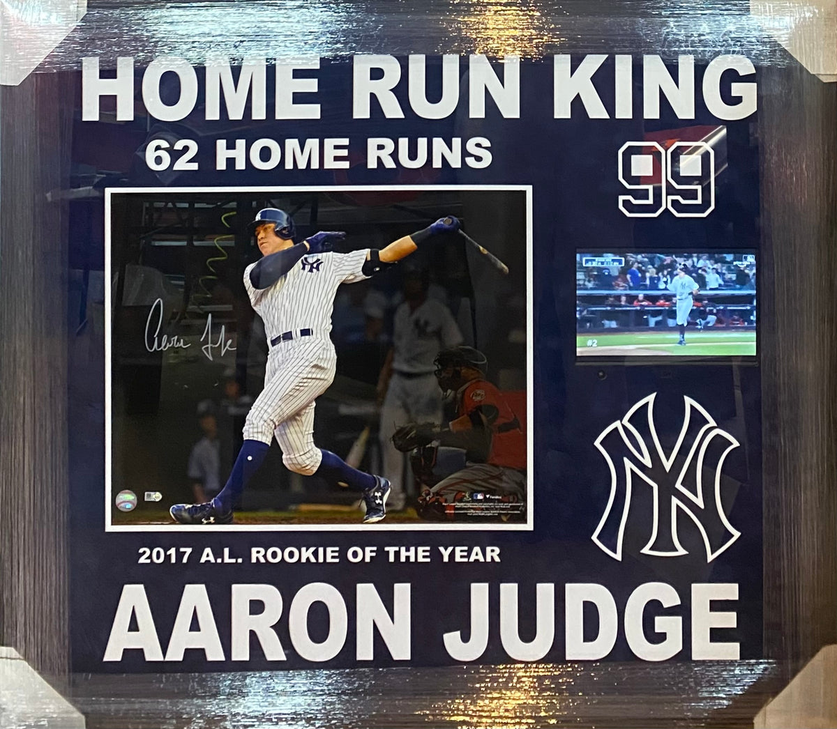 New York Yankees Aaron Judge Hand Signed Autographed 16x20 Photo Custom Framed & Suede Matted with COA