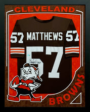 Load image into Gallery viewer, Cleveland Browns Clay Matthews Signed Brown Jersey Framed &amp; Suede Matted with XL 3D Logo &amp; Team Name Cutout TSE COA