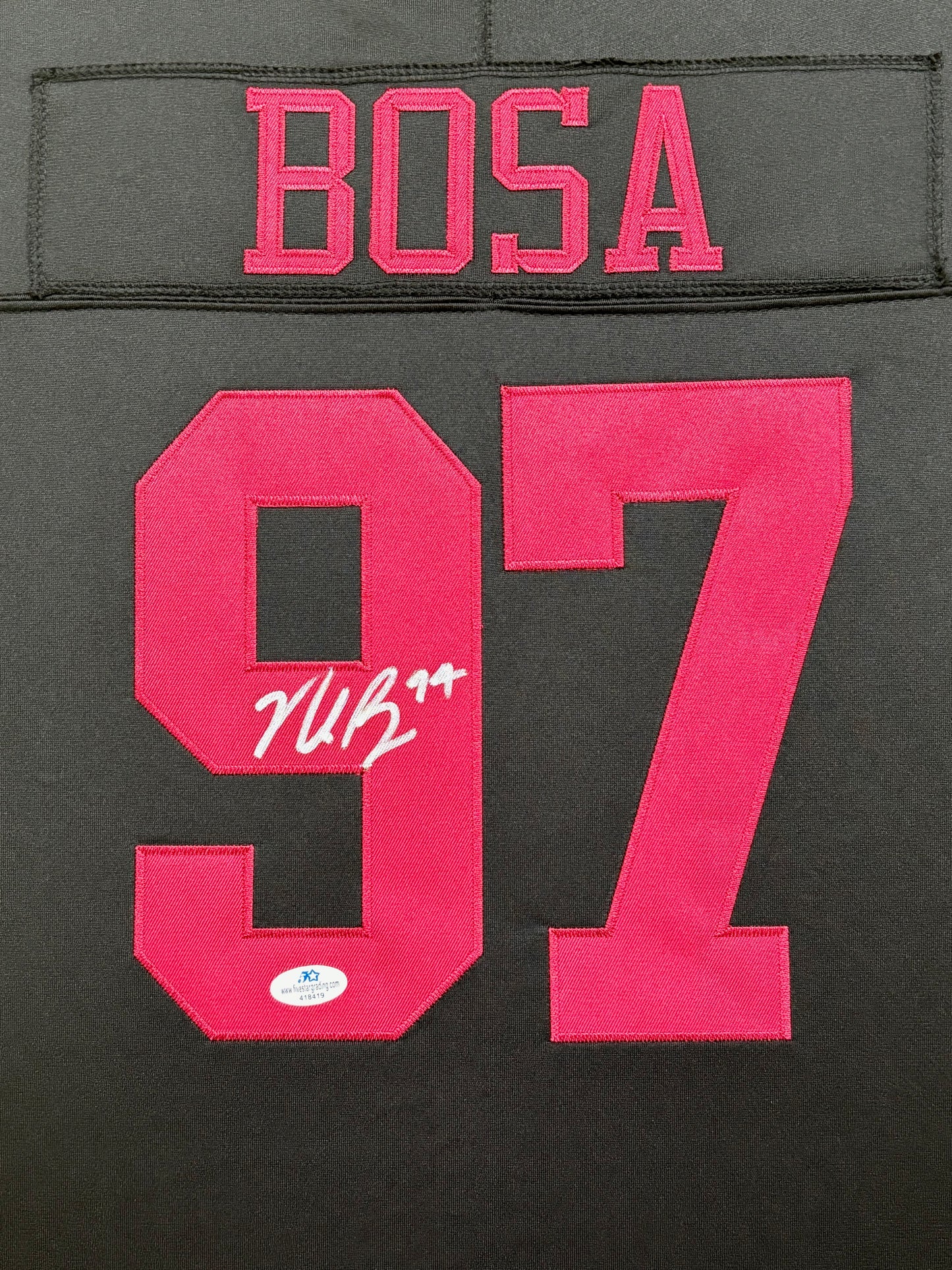 San Francisco 49ers Nick Bosa Hand Signed Autographed Black Jersey Framed & Matted with COA