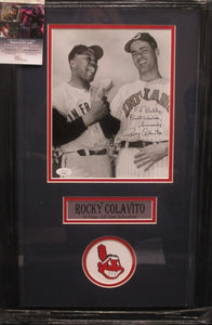 Cleveland Indians Rocky Colavito Signed 8x10 Photo with To Bobby, Best Wishes, Sincerely Inscription Framed & Matted with JSA COA