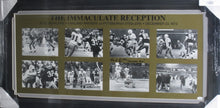 Load image into Gallery viewer, Pittsburgh Steelers John &quot;Frenchy&quot; Fuqua Signed A.F.C Playoffs &quot;The Immaculate Reception&quot; Panoramic Photo with I&#39;ll Never Tell Inscription Framed &amp; Matted with JSA COA