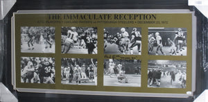 Pittsburgh Steelers John "Frenchy" Fuqua Signed A.F.C Playoffs "The Immaculate Reception" Panoramic Photo with I'll Never Tell Inscription Framed & Matted with JSA COA