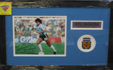 Load image into Gallery viewer, Argentina National Team Diego Maradona Signed 8x10 Photo Framed &amp; Matted with COA