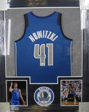 Load image into Gallery viewer, Dallas Mavericks Dirk Nowitzki Signed Jersey Framed &amp; Suede Matted with COA