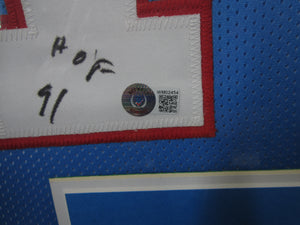 Houston Oilers Earl Campbell Signed Jersey with HOF 91 Inscription Framed & Matted with BECKETT COA
