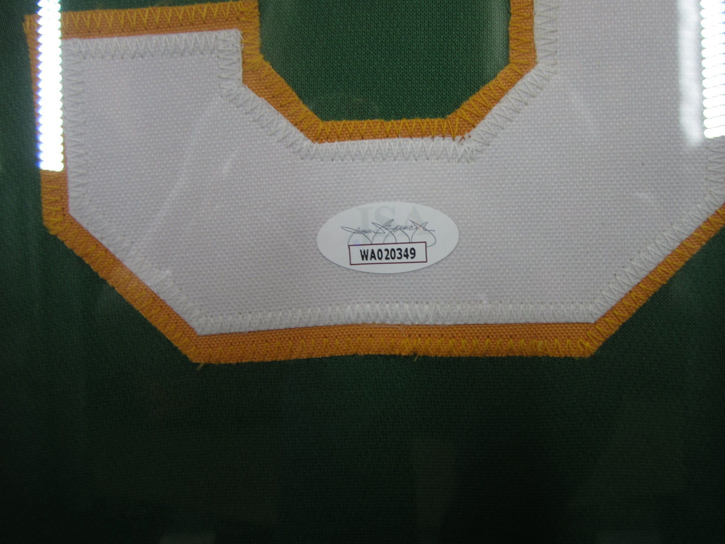 Oakland Athletics Jose Canseco Hand Signed Autographed Custom Green Jersey Framed & Matted with JSA COA