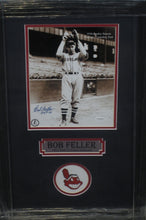 Load image into Gallery viewer, Cleveland Indians Bob Feller Signed 8x10 Photo with HOF 62 Inscription Framed &amp; Matted with JSA COA