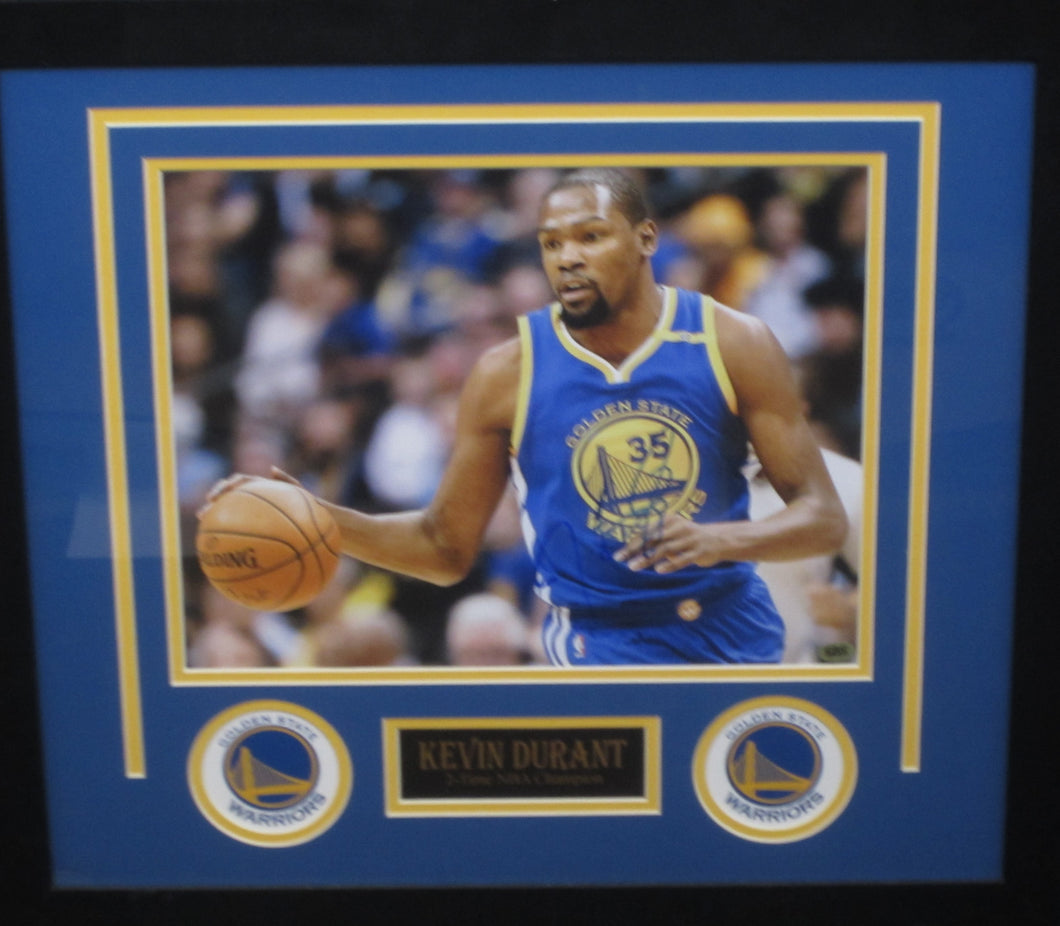 Golden State Warriors Kevin Durant Signed 11x14 Photo Framed & Matted with CAS COA