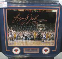 Load image into Gallery viewer, New York Knicks Larry Johnson Signed 16x20 Photo Framed &amp; Matted with COA