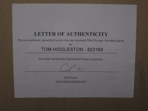 Loki Television Series "Loki" Tom Hiddleston Signed 8x10 Photo Framed & Matted with COA