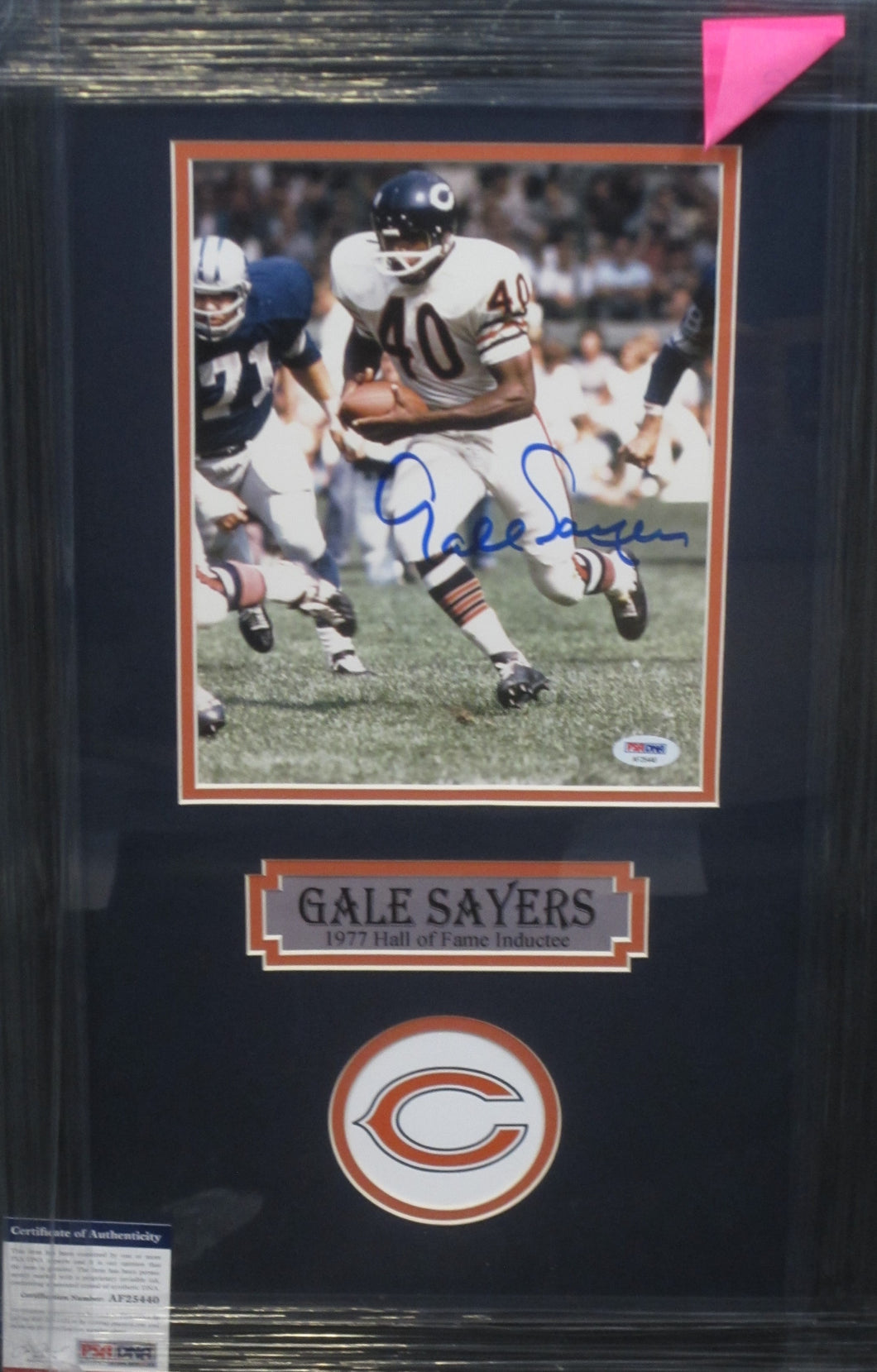 Chicago Bears Gale Sayers Signed 8x10 Photo Framed & Matted with PSA COA
