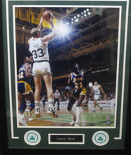 Load image into Gallery viewer, Boston Celtics Larry Bird Signed 16x20 Photo Framed &amp; Matted with PLAYER COA