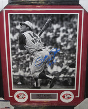 Load image into Gallery viewer, Cincinnati Reds Pete Rose Signed 16x20 Photo with 1963 R.O.Y. Inscription Framed &amp; Matted with PSA COA