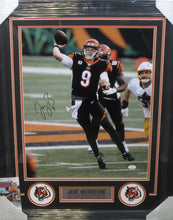 Load image into Gallery viewer, Cincinnati Bengals Joe Burrow Signed 16x20 Photo Framed &amp; Matted with JSA COA