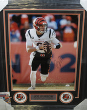 Load image into Gallery viewer, Cincinnati Bengals Joe Burrow Signed 16x20 Photo Framed &amp; Matted with JSA COA