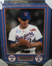 Load image into Gallery viewer, Texas Rangers Nolan Ryan Signed 16x20 Photo Framed &amp; Matted with Nolan Ryan Hologram COA