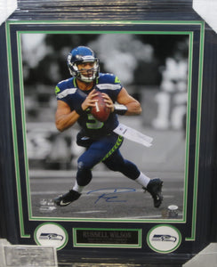 Seattle Seahawks Russell Wilson Signed 16x20 Photo Framed & Matted with Russell Wilson Authenticated Hologram & JSA COA