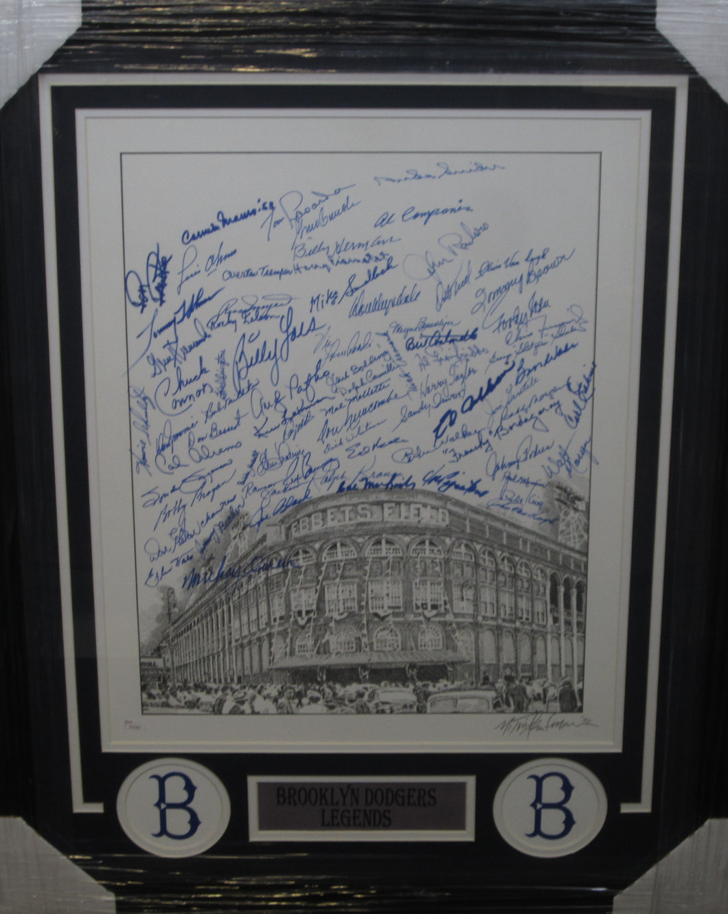 Brooklyn Dodgers Hall of Famers & Stars Multi Signed 16x20 Photo Framed & Matted with JSA COA