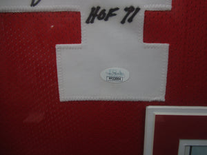 San Francisco 49ers Y.A. Tittle Signed Jersey with HOF 71 Inscription Framed & Matted with JSA COA YA