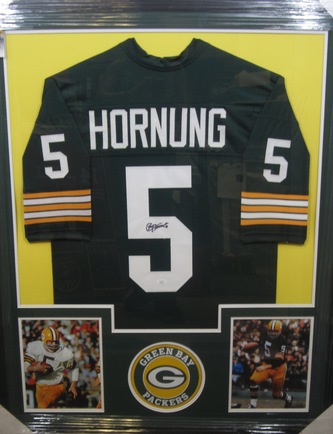 Green Bay Packers Paul Hornung Signed Jersey Framed & Matted with JSA COA