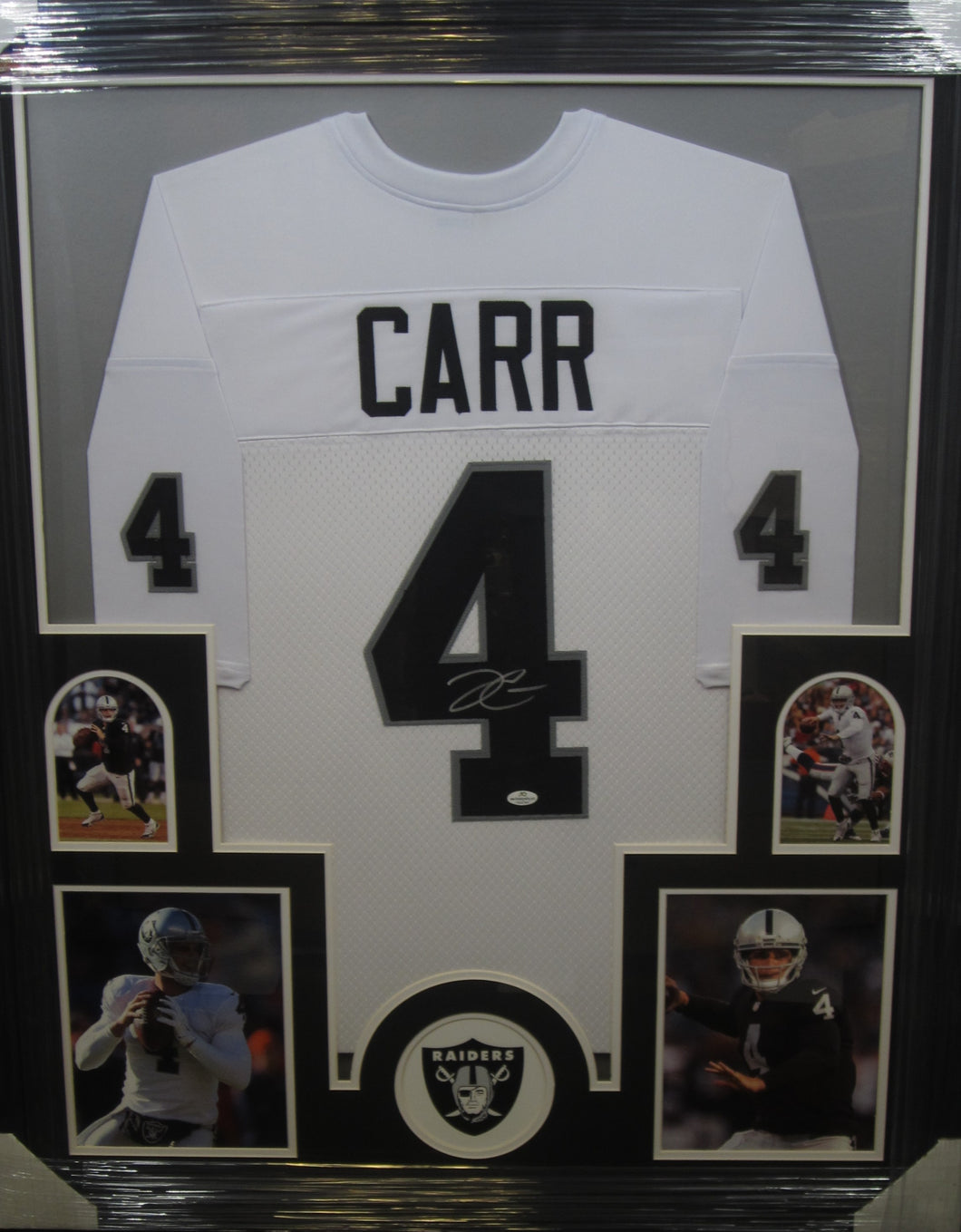 Oakland Raiders Derek Carr Signed Jersey Framed & Matted with COA
