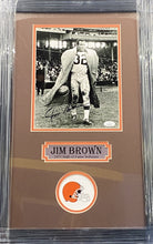 Load image into Gallery viewer, Cleveland Browns Jim Brown Signed 8x10 Photo Framed &amp; Matted with JSA COA