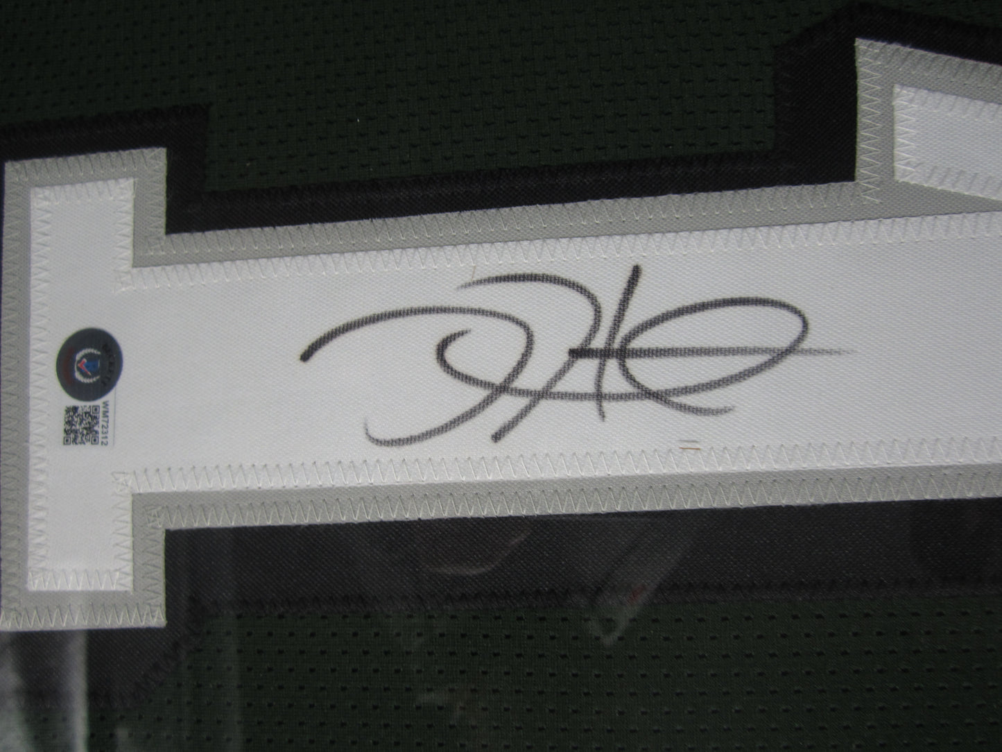 Philadelphia Eagles Jalen Hurts Hand Signed Autographed Custom Green Jersey Framed & Matted with BECKETT COA