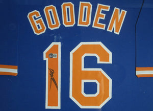 New York Mets Dwight Gooden Signed Jersey Framed & Matted with BECKETT COA