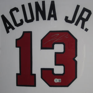 Atlanta Braves Ronald Acuna Jr. Signed Jersey Framed & Matted with BECKETT COA