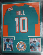 Load image into Gallery viewer, Miami Dolphins Tyreek Hill Signed Jersey Framed &amp; Suede Matted with BECKETT COA