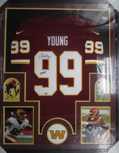 Washington Commanders Chase Young Signed Jersey Framed & Matted with FANATICS Authentic COA