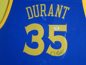 Golden State Warriors Kevin Durant Signed Jersey Framed & Matted with PSA COA