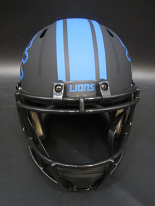 Detroit Lions Barry Sanders Signed Matte Black Eclipse Replica Full Size Helmet with Schwartz Sports Hologram & JSA COA