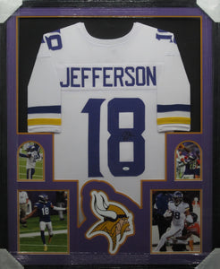Minnesota Vikings Justin Jefferson Signed Jersey Framed & Matted with JSA COA