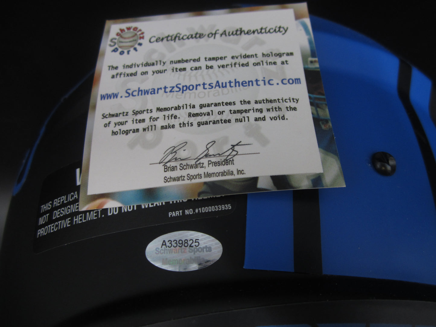 Detroit Lions Barry Sanders Hand Signed Autographed Matte Black Eclipse Full Size Replica Helmet with Schwartz Sports Hologram & BECKETT COA