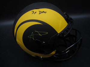 Los Angeles Rams Aaron Donald Signed Full-Size Replica Helmet with 3X DPOY Inscription & JSA COA