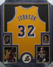Load image into Gallery viewer, Los Angeles Lakers Magic Johnson Signed Jersey Framed &amp; Matted with BECKETT COA