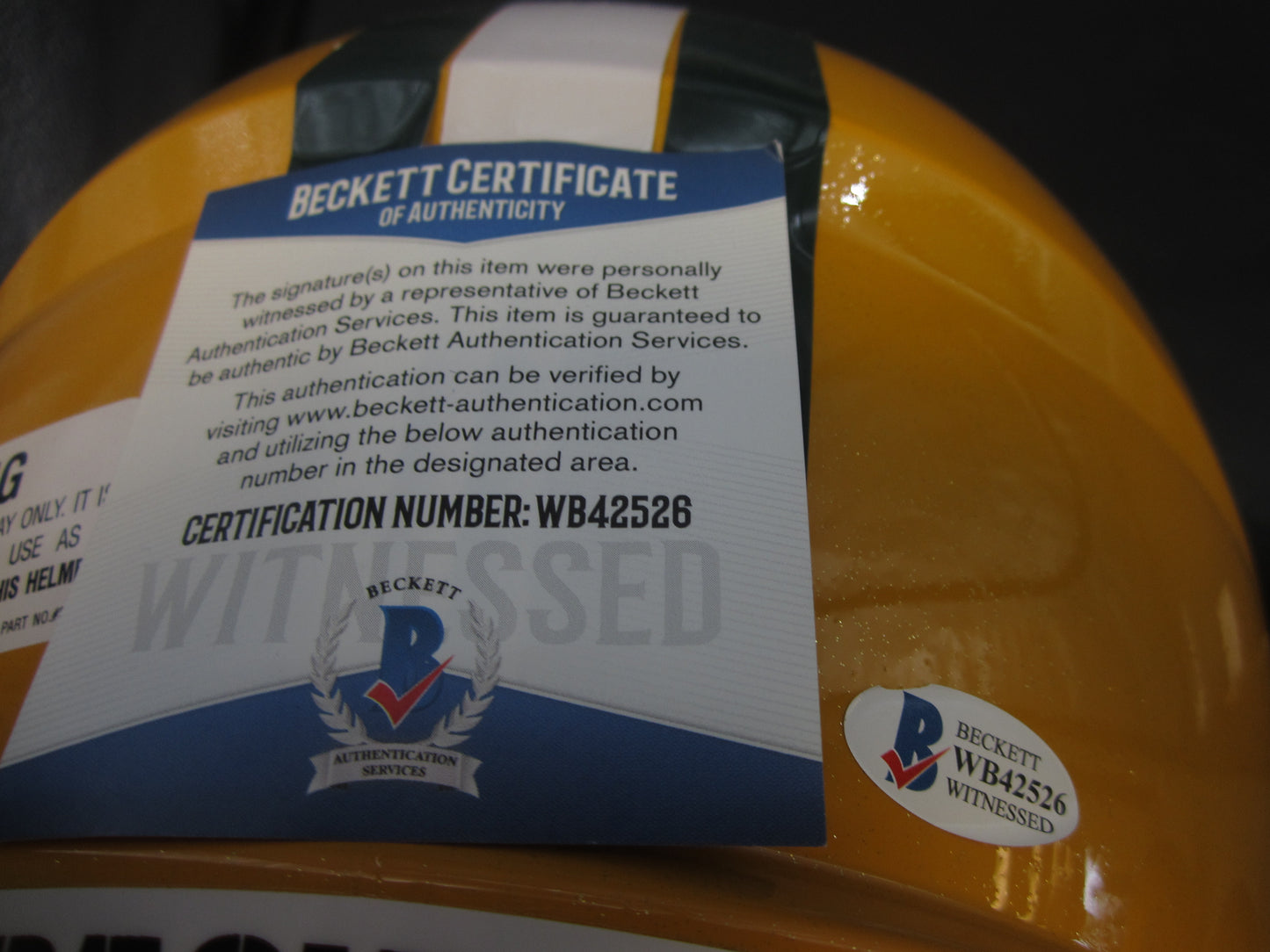 Green Bay Packers Aaron Jones Hand Signed Autographed Full-Size Replica Helmet with BECKETT COA