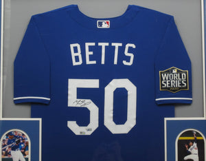 Los Angeles Dodgers Mookie Betts Signed Jersey Framed & Matted with FANATICS Authentic COA
