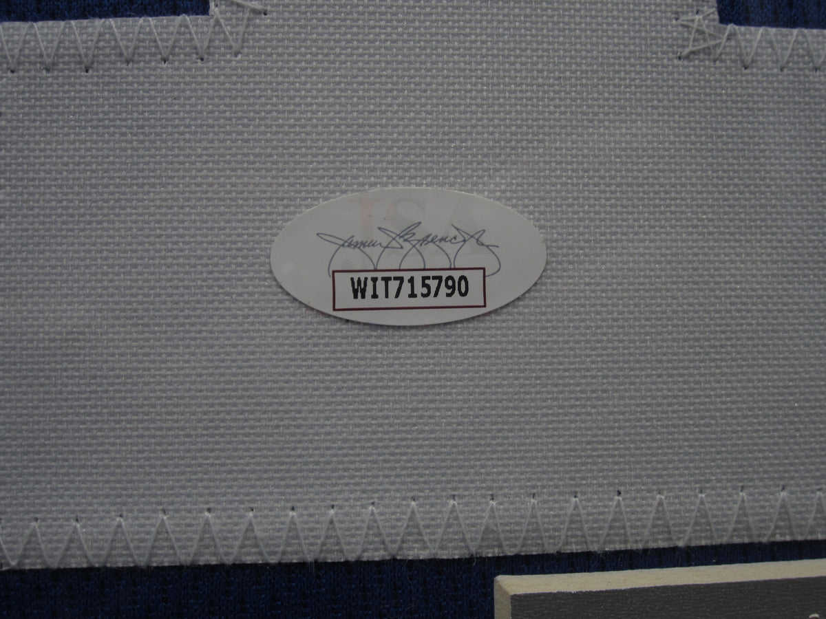 Dallas Cowboys Bob Lilly Hand Signed Autographed Custom Blue Jersey with HOF '80 Inscription Framed & Matted with JSA COA