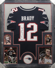 Load image into Gallery viewer, New England Patriots Tom Brady Signed Jersey Framed &amp; Matted with FANATICS Authentic COA