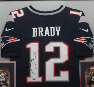 New England Patriots Tom Brady Signed Jersey Framed & Matted with FANATICS Authentic COA