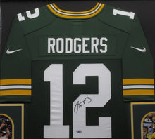 Load image into Gallery viewer, Green Bay Packers Aaron Rodgers Signed Jersey Framed &amp; Matted with FANATICS Authentic COA